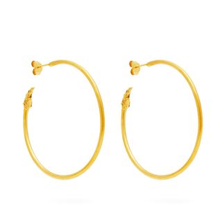 Alighieri + Il Leone large gold-plated hoop earrings