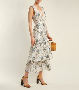 Brock Collection + Lace-Detail Floral-Print Dress