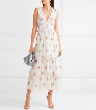 Brock Collection + Dale Lace-Trimmed Floral-Print Cotton-Voile Dress
