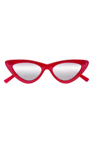 Adam Selman x Le Specs + Last Lolita 49MM Cat Eye Sunglasses in White
