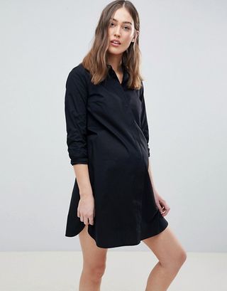 ASOS Design + Maternity Cotton Mini Shirt Dress