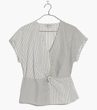 Madewell + Striped Twist-Front Top