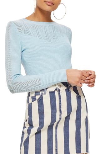 Topshop + Yoke Pointelle Detail Sweater