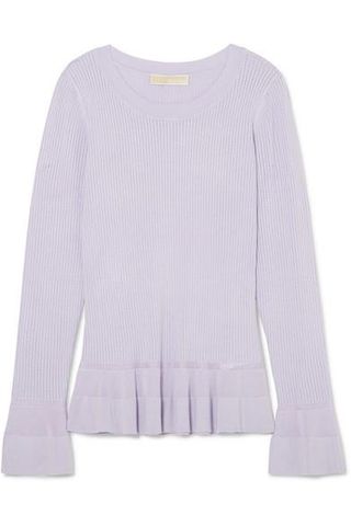 Michael Michael Kors + Pointelle-Knit Peplum Sweater