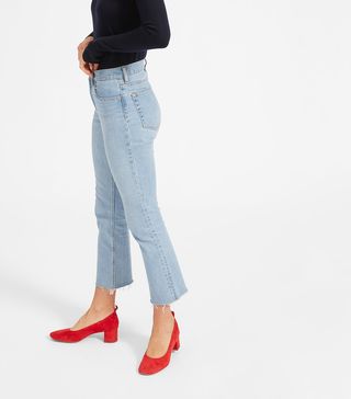 Everlane + High Rise Skinny Crop Raw Hem Jean