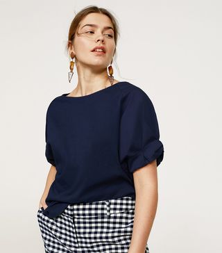 Violeta by Mango + Gathered Sleeve T-Shirt