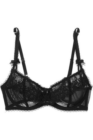 Agent Provocateur + Eunice Ruffled Stretch-Tulle and Leavers Lace Underwired Bra