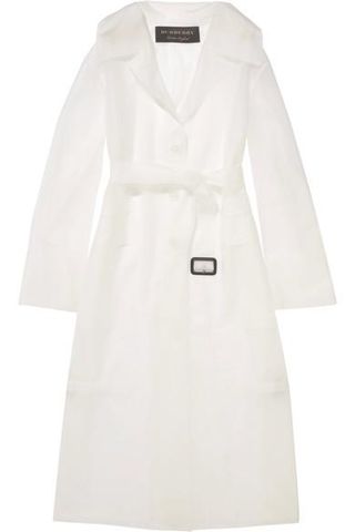 Burberry + Belted Rubberized Pu Trench Coat