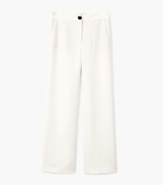 Mango + High-Waist Palazzo Trousers