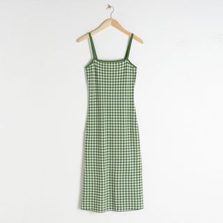 & Other Stories + Fitted Gingham Midi Dress