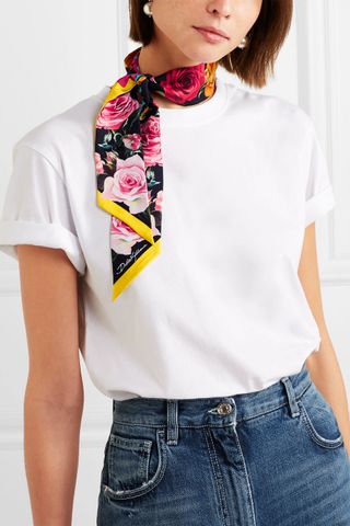 Dolce & Gabbana + Floral-Print Silk Scarf
