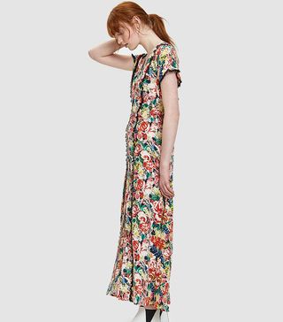 Ganni + Maple Silk Maxi Dress in Multi