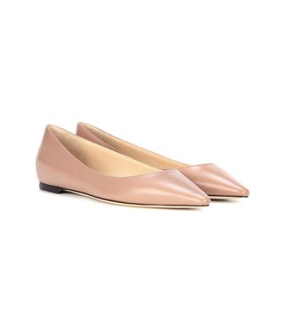 Jimmy Choo + Romy Flat Leather Ballerinas