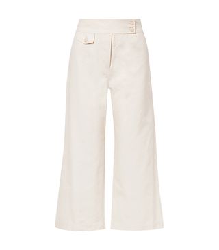 Veronica Beard + Cayman Cropped Cotton-Canvas Wide-Leg Pants
