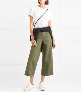 Madewell + Langford Cropped Stretch-Cotton Wide-Leg Pants