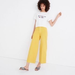 Madewell + Tall Emmett Wide-Leg Crop Pants in Greek Gold