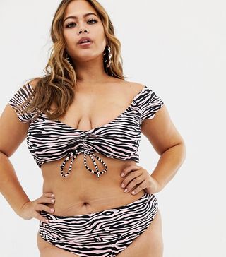 Boohoo Plus + Tiger Print Bikini Set