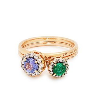 Selim Mouzannar + Diamond, Emerald, Tanzanite & Pink-Gold Rings