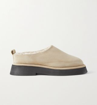 Wandler + Rosa Shearling-Lined Suede Slippers