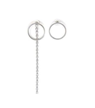 Joomi Lim + Asymmetrical Hoop & Crystal Chain Earrings