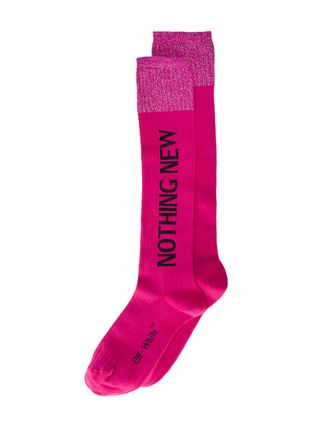 Off-White + Pink Nothing New Glitter Socks