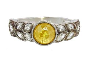 Cathy Waterman + Rose Cut Yellow Diamond Ring