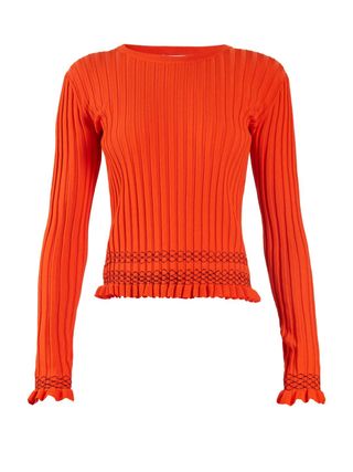 Altuzarra + Malou Ruffled-Cuff Ribbed-Knit Sweater