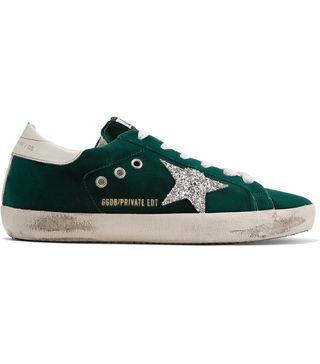 Golden Goose Deluxe Brand + Superstar Glittered Velvet Sneakers