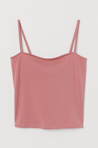 H&M + Cropped Jersey Camisole Top
