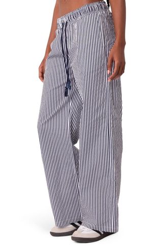 Edikted + Seaside Stripe Wide Leg Drawstring Pants