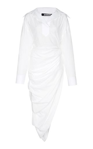 Jacquemus + Asymmetrical Draped Shirt Dress