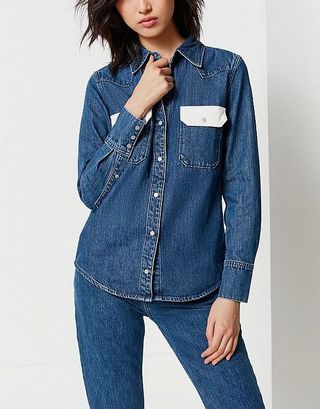 Calvin Klein + Western Contrast Button-Down Shirt
