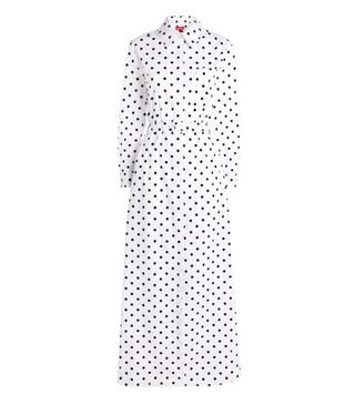 Staud + Daisy Polka-Dot Print Shirt Dress
