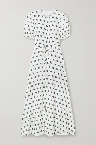 Peony + Poolside Polka-Dot Woven Maxi Dress