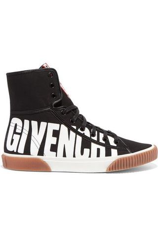 Givenchy + Logo-Print Canvas High-Top Sneakers
