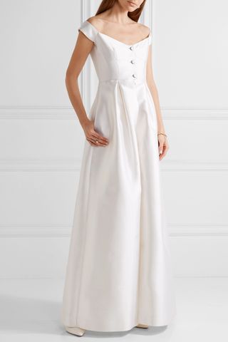 Gabriela Hearst + Tituba Off-the-Shoulder Silk and Wool-Blend Gown