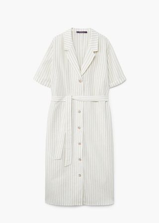 Violeta by Mango + Striped Linen Dress