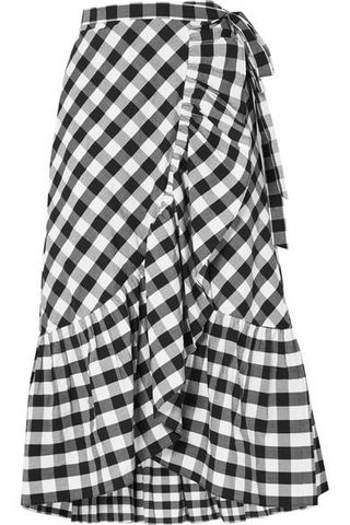 J.Crew + Glo Ruffled Gingham Cotton-Poplin Wrap Skirt