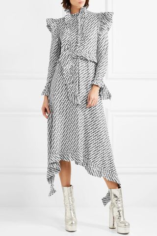 Vetements + Ruffled Printed Jersey Dress