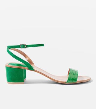 Topshop + Green Darla 2 Part Block Heel Sandals