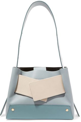 Yuzefi + Biggy Color-Block Textured-Leather Tote
