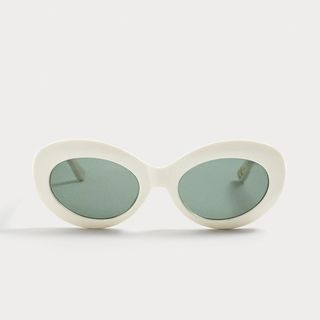 Mango + White Frame Sunglasses