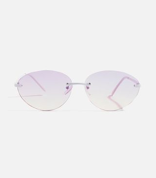 Topshop + Meg Rimless Oval Sunglasses