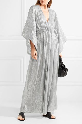 Elizabeth and James + Raquel Metallic Fil Coupé Silk-blend Maxi Dress