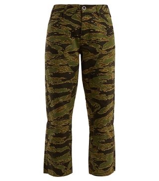 M.i.h Jeans + Phoebe Camouflage-Print Cotton Cropped Trousers