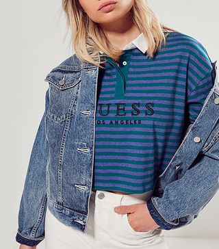 Urban Outfitters x Guess + Long Sleeve Rugby Shirt