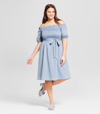 Who What Wear x Target + Short Sleeve Smocked Dress