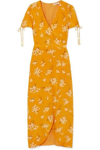 Madewell + Wrap-Effect Floral-Print Silk Midi Dress