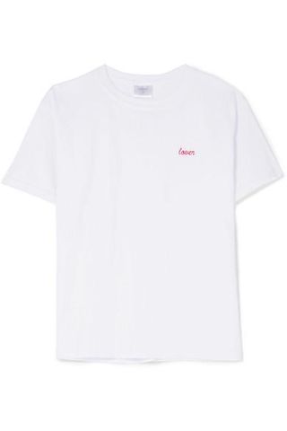 Double Trouble Gang + Lover Embroidered Cotton-Jersey T-Shirt