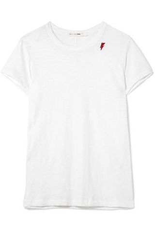 Rag & Bone + Embroidered Slub Cotton-Jersey T-Shirt